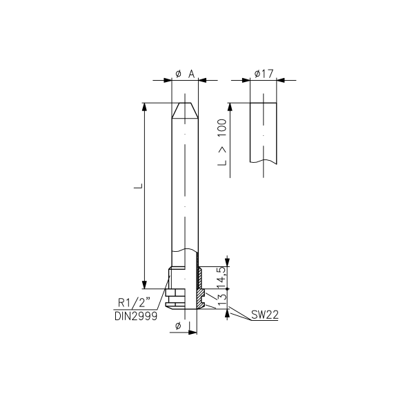 THK-2-100 — masszeichnung