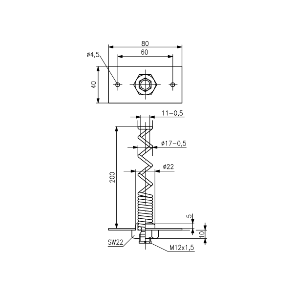 SW-200 — masszeichnung
