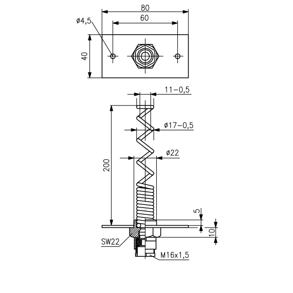 SW-200-12 — masszeichnung
