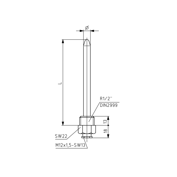 TH-100 — masszeichnung