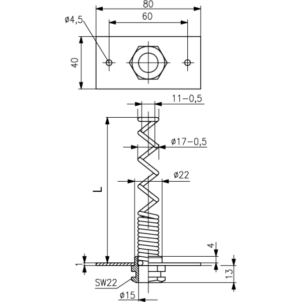 SWK-2-100 — masszeichnung